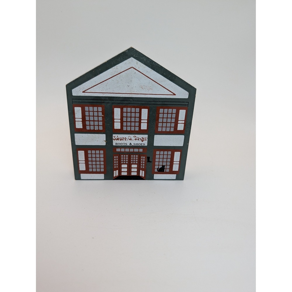 The Cat's Meow Village Johann Singer Boots Shoes '93 Series XI Wood Shelf Sitter